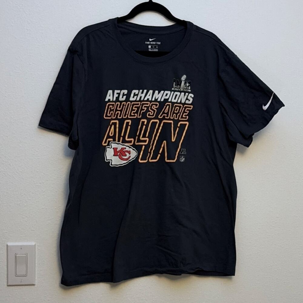 Nike Kansas City Chiefs AFC Champions Super Bowl LVII Shirt XXL Black
